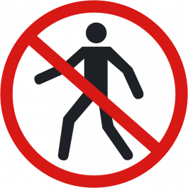 Pictograma de piso antideslizante: “Prohibido el paso de peatones”