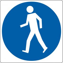 Pictograma de piso para «Solo peatones»