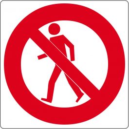 Pictograma de piso para «Prohibido el paso de Peatones»