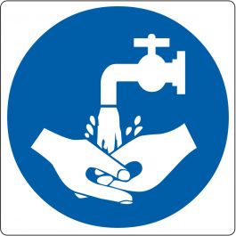 Pictograma de suelo para «se requiere lavado de manos»