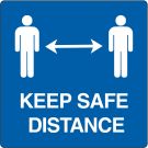 Pictograma de suelo para «keep safe distance»