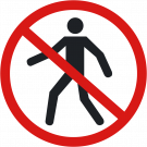 Pictograma de piso antideslizante: “Prohibido el paso de peatones”