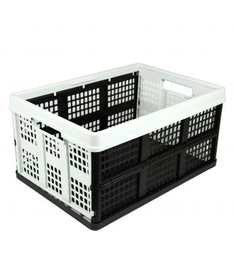 Caja plegable - 46 litros - gris claro y negro