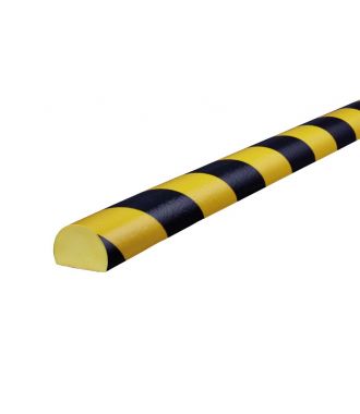 Perfil protector Knuffi para superficies planas, tipo C - amarillo y negro - 5 metro