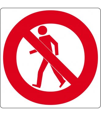 Pictograma de piso para «Prohibido el paso de Peatones»